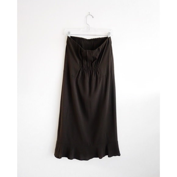 Hache Brown Strapless Blouson Dress sz IT 42 US 6 - Picture 2 of 3